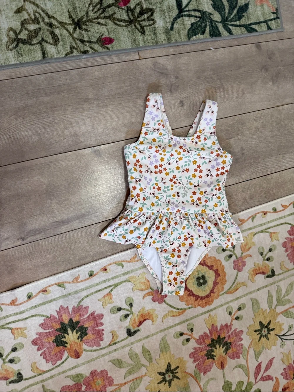Modern Moments by Gerber Toddler Girl Swimsuit 4T Boho Floral Ruffle One-Piece